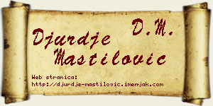Đurđe Mastilović vizit kartica